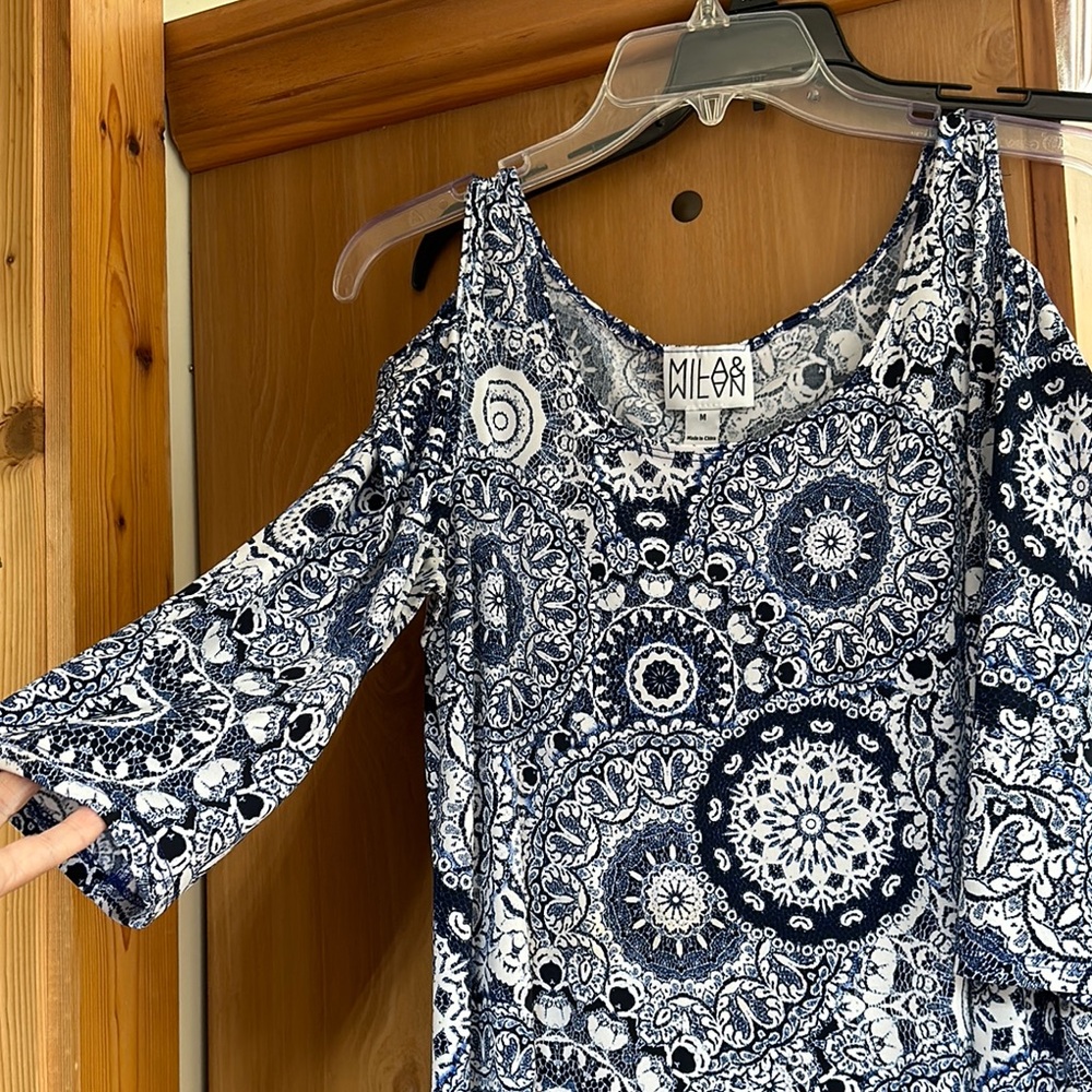 Mila & Milan Blue and White Paisley dress